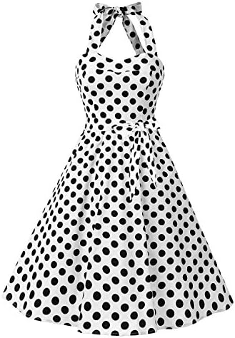 Topdress Women'sVintage Polka Audrey Dress 1950s Halter Retro Cocktail Dress 1 Topdress Women'sVintage Polka Audrey Dress 1950s Halter Retro Cocktail Dress