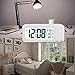 Digital Alarm Clock Rechargeable, Samshow Digital Clock with Temperature/Date/12/24h Display, Snooze/Sensor Nightlight, 2 Alarms a Week/3 Alarms a day (White)