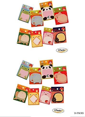 Sticky Note Creative Cute Animals Sticky Note Post-it Note Self-stick Note(16 Pack, 20 Sheets per Pack)