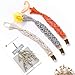 Mkono Macrame Baby Pacifier Clips,3 Pack Pacifier Soothies Teething Ring Holder for Boys and Girls Braided Pacifier Leash &Teething Toys-Best Baby Shower Gifts(Orange,Gray,Ivory)
