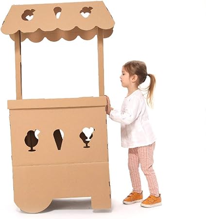 Amazon Love Life 3 6歳の子供に適した段ボールのおもちゃdiy落書き紙のおもちゃ アイスクリームカー ミニカー モデルカー おもちゃ