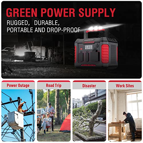Estación de alimentación portátil PowerSmart de 288 Wh, batería de litio de respaldo con salida de CA de onda sinusoidal pura de 120 V/330 W, generador solar (panel solar no incluido) para exteriores, camping, viajes, caza, apagón Estación de alimentación portátil PowerSmart de 288 Wh, batería de litio de respaldo con salida de CA de onda sinusoidal pura de 120 V/330 W, generador solar (panel solar no incluido) para exteriores, camping, viajes, caza, apagón