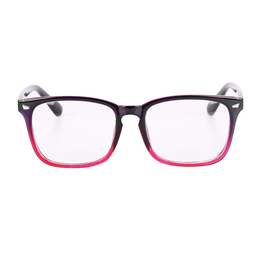 Retro Reading Eyeglasses Non-prescription Plastic Eyeglasses Frame with 0 Magnification Clear Lenses Comfort Spring Hinges Vintage Spectacles Stylish Plain Eyewear Reader for Men Women All Types Faces