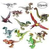 THS8 Jurassic World Toys,Dino Building Blocks,Dinosaur Figure Building Blocks,Dinosaur Building Blocks Miniature Action Figures,12 pcs Great Gift Party (Dinosaur)