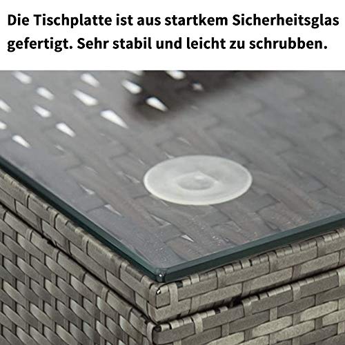 Moimhear Gartenlounge Set, Balkonmöbel Set Iowa Balcony, Polyrattan Balkonmöbel Set 4 Personen, 5tlg, inkl. Sitzkissen… – Bild 6