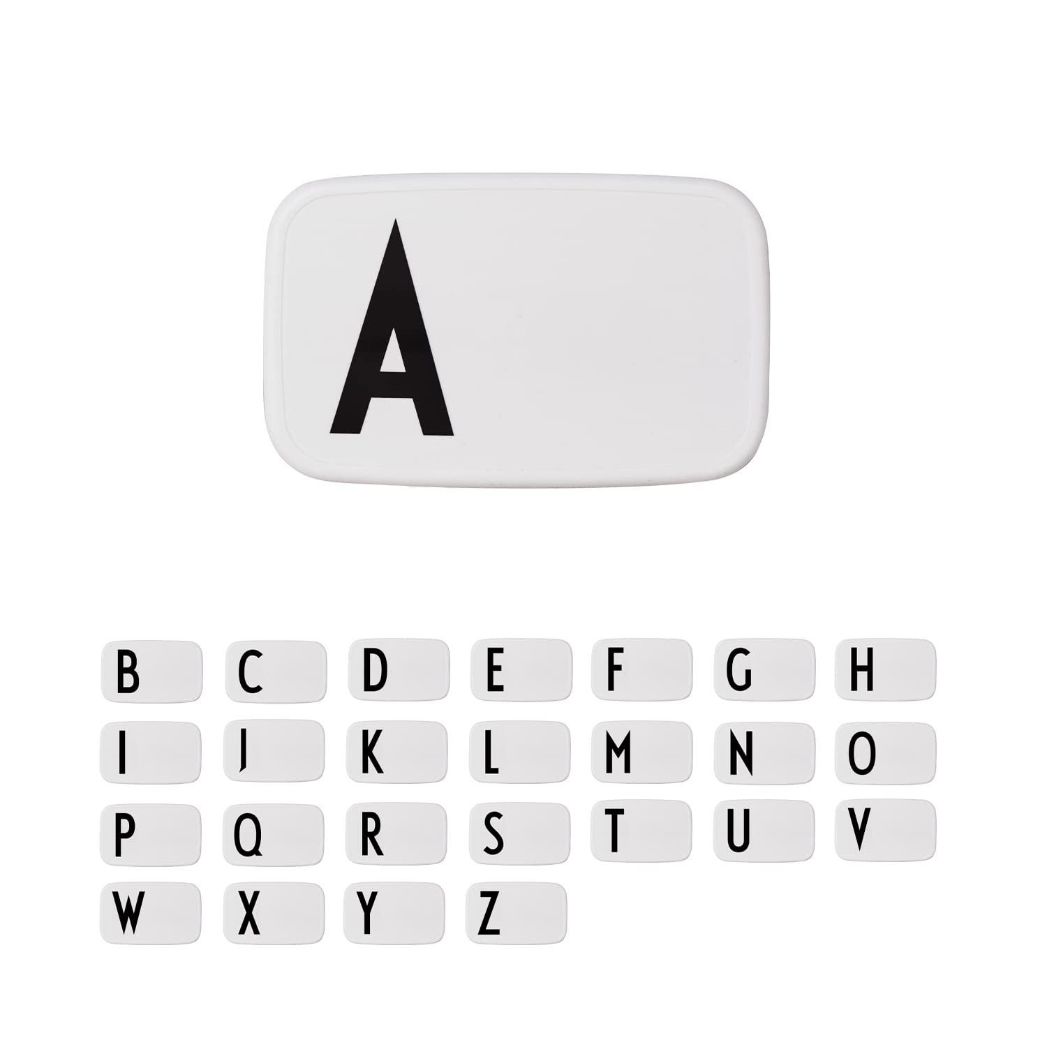 Design Letters Personal Lunch Box White | Personalised Food Storage Container for Men, Women, Girls and Boys | White Lunch/Food Box for Travel | Use as Sandwich Box | Dishwasher & Microwave Safe