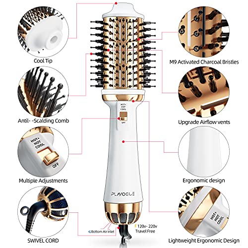Plavogue Hair Dryer Brush,Dual Voltage Blow Dryer Brush Volumizer