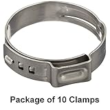 Oetiker 16703640 Stepless Ear Clamp, One Ear, Clamp ID Range 40.8 mm (Closed) - 44 mm (Open) (Pack of 10)