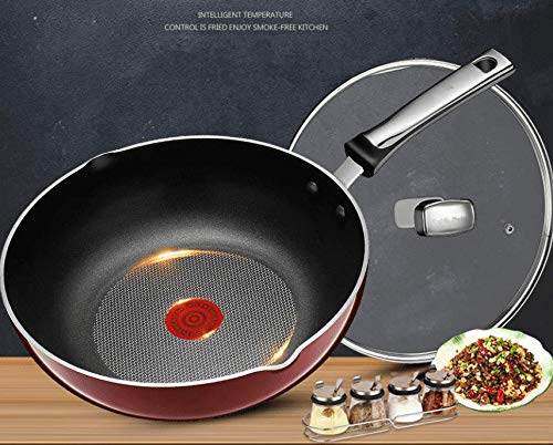 Sartén Antiadherente Wok Sin Aceite Humo Wok Sartén Sartén Cocina De Inducción De Gas Universal 28Cm: Amazon.es: Hogar