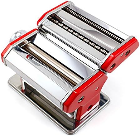 Pasta Maker Roller Machine Stainless Steel Fresh for Spaghetti Noodle Red