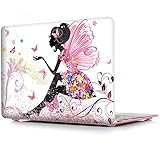 iCasso Macbook Air 13 Inch Case Rubber Coated Glossy Hard Shell Plastic Protective Cover For Macbook Air 13 Inch Model A1369/A1466 (Butterfly Girl)