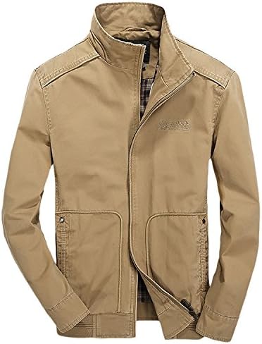 Barder Slim Men Regular Fit Breathable Casual Windbreaker Jacket Khaki42 Chic and Fresh
