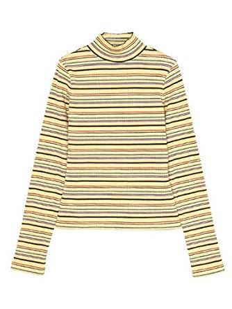 Amazon Bubbles バブルス マルチボーダートップス イエロー F