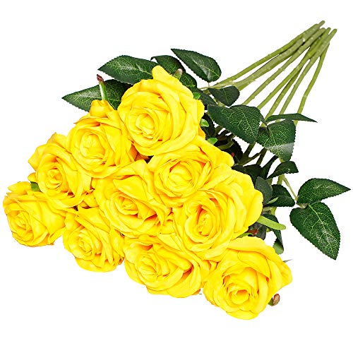 Nubry Artificial Silk Rose Flower Bouquet Lifelike Fake Rose for
