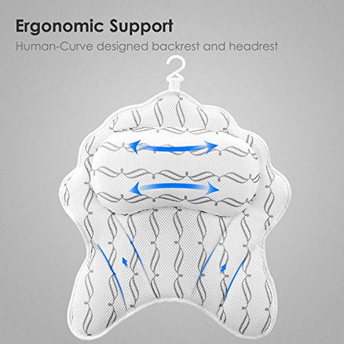 Luxurious Bath Pillow, SMZCTYI Ergonomic Thickened Spa Bath Pillow for Neck Head and Shoulder Support Bath Accessories for Jacuzzi, Hot Tub - Thumbnail 2