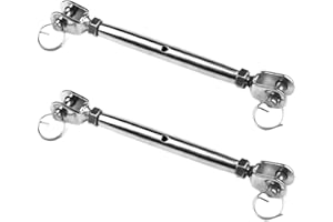 Alipis Stainless Steel Turnbuckle Wire Rope Tensioner Heavy Duty Jaw and Jaw Rigging Screw for Sailing Boating Industrial Use