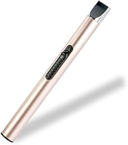 REIDEA Electronic Candle Lighter Arc Windproof Flameless USB Rechargeable Lighter with Safe Protector Button, Perfect for Home Kitchen BBQ Camping Stove (Gold)