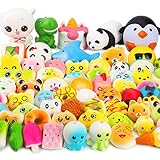 WATINC Random 60pcs Squishies Toy, Slow Rising Scented Cute Mini Food Squishies Pack for Party Favors, Birthday Gift for Kids, Simulation Jumbo Animal Toy for Stress Relief, Goodie Bag Egg Fillers