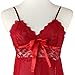 Start Sexy Lingerie, Women Transparent Passion Lingerie Sleepwear Lace Dress+G-String Nightwear (Red)