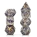 UDIXI Polyhedral DND Dice Sets Shimmer Gold Foil Dice for Dungeons and Dragons Pathfinder RPG MTG Table Gaming Dice - Gray