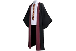 EIRIEN Magician Robe Wizard School Costume Cloak Adult Men Boys Hooded Magic Wand Cape Halloween Cosplay Witch Outfit