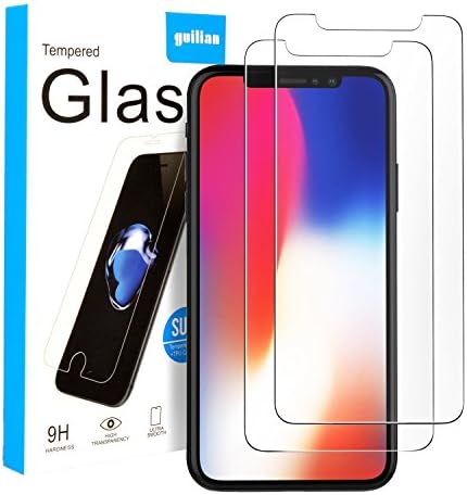 iPhone X Tempered Glass Screen Protector, Mushion 2 Pack Tempered Glass Screen Protector 5.8 inch Anti-Scratch Clear High Definition (HD) Bubble Free for iPhone X iPhone 10 (2017)(Clear)