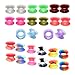 Jovivi Pack of 28 Mixed Colors Ultra-Thin Soft Silicone Double Flared Flexible Flesh Tunnel Plugs Gauges 1/2