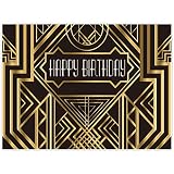 Allenjoy 8x6ft Photography backdrops Great Gatsby Birthday Adults Children Party Black and Gold Golden Banner Photo Studio Booth Background Newborn Baby Shower photocall