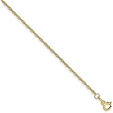 The Black Bow 1.1mm, 10k Yellow Gold, Singapore Chain Anklet or Bracelet
