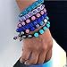 BodyJ4You Disco Balls Bracelet 6 Aqua Beads Pave Crystals Adjustable Wrist Iced Out Jewelry