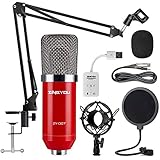 ZINGYOU Condenser Microphone Bundle, ZY-007 Professional Cardioid Studio Condenser Mic include Adjustable Suspension Scissor Arm Stand, Shock Mount and Pop Filter, Studio Recording &amp; Broadcasting