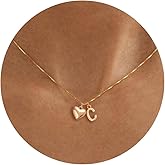 Asdecy Initial Necklaces for Girls Women Kids - 14K Gold Plated Teen Girls Gifts Trendy Heart Initial Necklace Dainty Letter Gifts Choker Necklace for Girl Jewelry