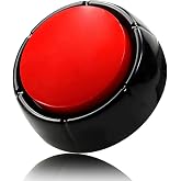Recordable Talking Button 30 Seconds Record Button Easy Button Black+Red | Answer Buzzers Multifunctional Funny OfficeToys Custom Sound Button for Communication Study Classroom Office Home Game Gift