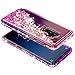 Galaxy S9 Plus Case w/[Full Cover Screen Protector Premium Clear], NageBee Glitter Liquid Quicksand Waterfall Flowing Sparkle Bling Diamond Cute Case Designed for Samsung Galaxy S9 Plus -Pink/Purple
