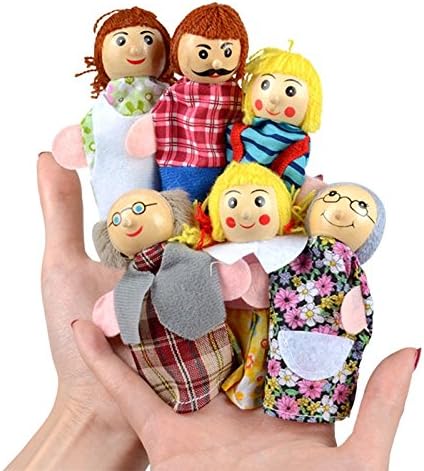 Set of 6Pcs Baby Educational Toys Family Member Finger Puppets Kids Toy Perfect Gifts for Kids Great Educational Toys Storytime Finger Puppet Doll