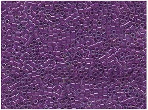 0.35oz (10g) 11/0 Miyuki Delica, Japanese Seed Beads, Lined Lilac AB