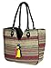 TribeAzure Large Women Shoulder Bag Tote Aztec Handbag Tassel School Everyday Beach Picnic Grocery Laptop (Beige)
