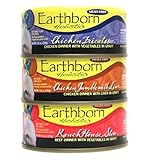 Earthborn Holistic Wet Cat Food Variety Pack - 3 Flavors (Chicken Jumble with Liver, RanchHouse Stew, and Chicken Fricatssee) - 5.5 Ounces Each (12 Total Cans)