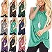 Mlide Womens Casual T-Shirts Plus Size Solid Color Round Neck Blouse Fashion Soft Pullover,Sleeveless-Orange,Mthumb 2