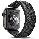 Apple Watch Band,Camyse 42mm iWatch Band Wrist Strap Premium Soft Silicone Replacement Rubber bands with Breathable Ventilation Holes for Apple Watch Series 3, 2, 1,Sport, Edition for Women Men- Black