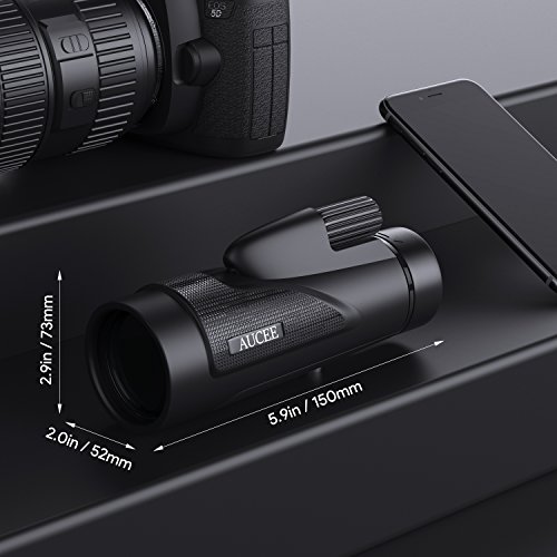 12x50 Monocular Telescope for Adults, AUCEE HD High Power Bak4 Prism FMC Monocular Compact Waterproof Monocular with Smartphone Adapter Tripod for Bird Watching Hunting Hiking Camping Travelling - Thumbnail 2