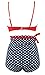 COCOSHIP Retro Polka Dot Twisted Front High Waisted Bikini Set Tie Belt Vintage Ruched Swimsuit(FBA)