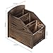 MyGift Burnt Solid Wood TV Remote Control Holder with 3 Compartments, Media Storage Organizer Caddy, Office Desktop Supplies Rack