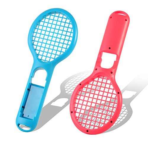 oenbopo Tennis Racket for Nintendo Switch Joy-Con Controller, Accessories for N-Switch Joy-Con Game Mario Tennis ACES - Black and Red - Thumbnail 3