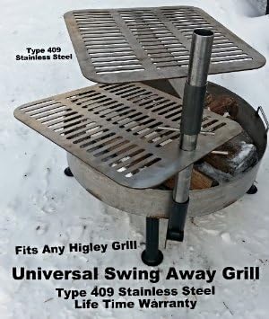 Universal Stainless Steel Fire Pit Ring Swing Away Cooking Grill Amazon Co Uk Garden Outdoors