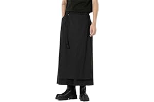 CTXXUN Japanese Style Samurai Hakama Harem Pants Men Casual Yoga Ninja Pants Irregular Drop Crotch Wide Leg Harem Pants