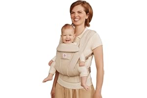 Ergobaby Omni Deluxe Baby Carrier Newborn to Toddler - Breathable Baby Carriers for Summer - All-Position Carrier with Enhanced Lumbar Support & Airflow (7-45 Pounds), Mesh, Natural Beige