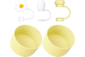 DUNLAGUE Boot and Straw Cover Set - 2pcs Silicone Boot, 3pcs Straw Cap, Bottom Protector for Stanley Quencher H2.0 30oz & 40oz, Exact Color Match with Stanley, Accessories
