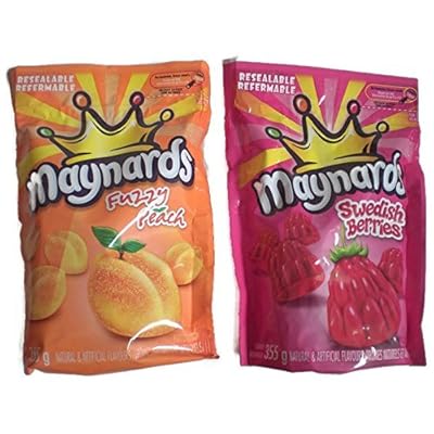 Maynards Swedish Berries 355g &amp; Fuzzy Peach 355g Variety Pack