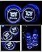 JSAMZ Car Logo LED Cup Pad led Cup Coaster USB Charging Mat Luminescent Cup Pad LED Mat Interior Atmosphere Lamp Decoration Light (Cadillac)